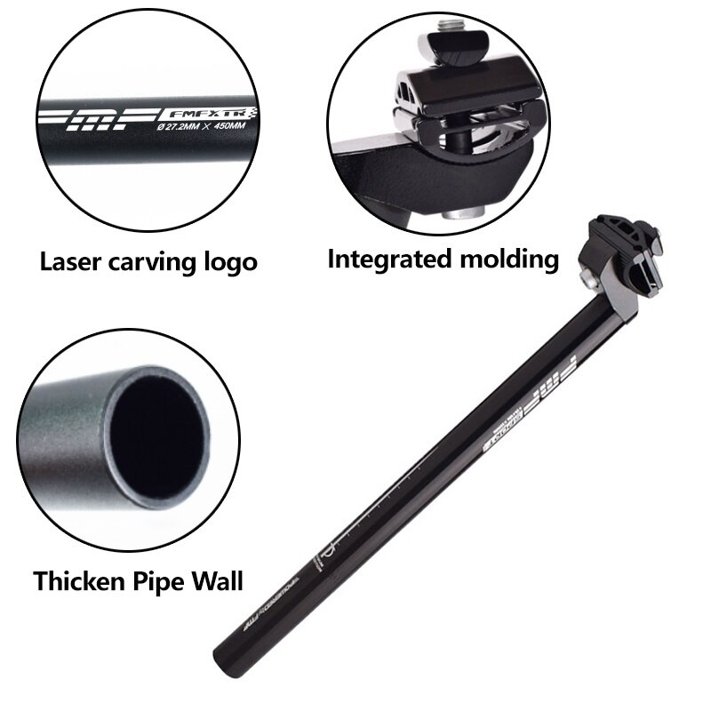 Tija de sillín para bicicleta de montaña, poste de asiento de aleación de aluminio, duradero, grueso, de 25,4/27,2/28,6/30,4/30,9/31,6x350/450mm