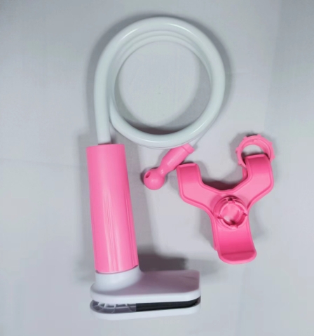 360 Clip support pour téléphone Portable support Portable Flexible paresseux lit support de bureau support de bureau pour iPhone Samsung Xiaomi 70 cm: Rose