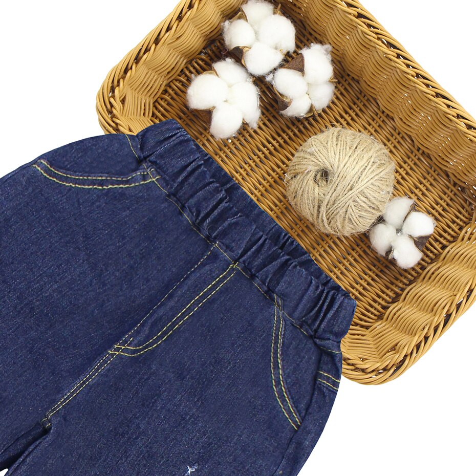 Kinderen Jeans Cartoon Borduurwerk Meisjes Jeans Mode Gat Jeans Voor Meisjes Lente Herfst Novelty Meisje Kleding Voor 6 8 10 12 14