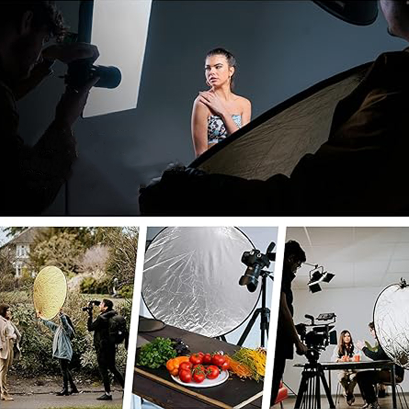 Fotografie reflectorset, 5-in-1 stijl, buitenfoto live verlichting, optioneel 60/80/110cm, draagbaar en opvouwbaar