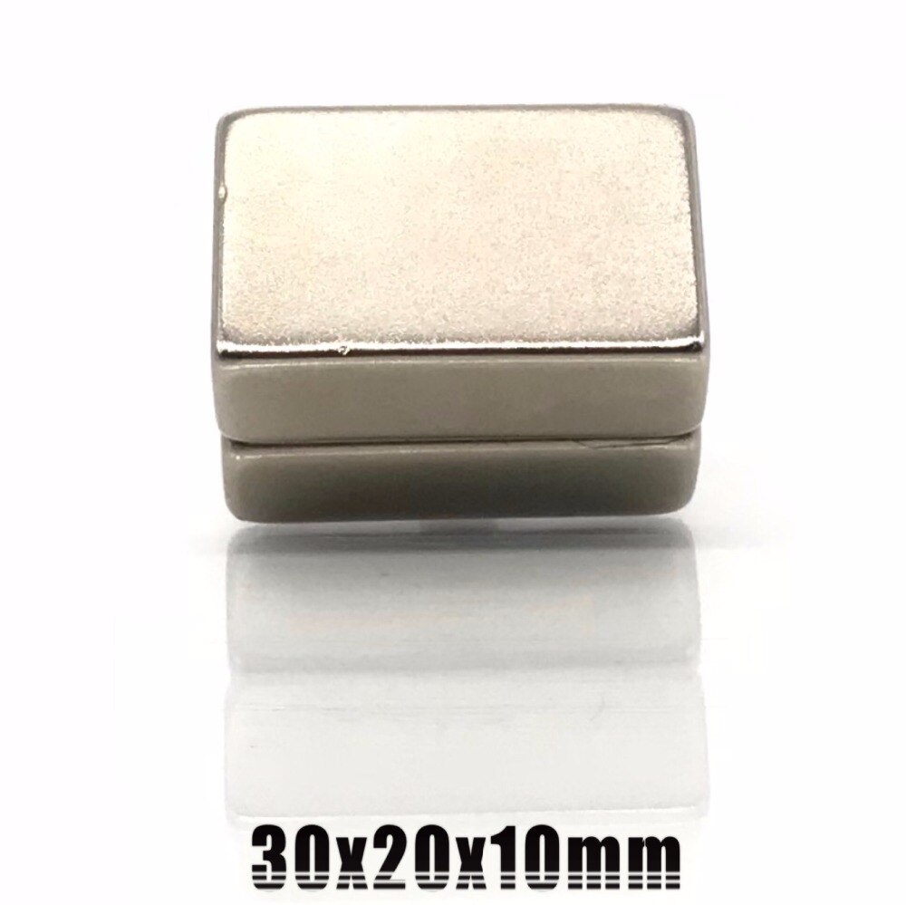 1/2/5 Pcs Big Super Strong Cuboid Blokmagneet Zeldzame Aarde Neodymium N50 30X20X10 Mm 30*20*10 Mm