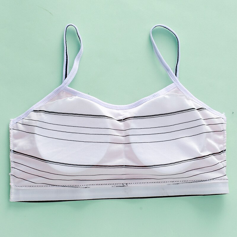 2Pcs Girl Bra Pure Color Wave Point 7-15 Years Old Girl Developmental Wireless Bra Student Cotton Underwear Teen Girls Clothing