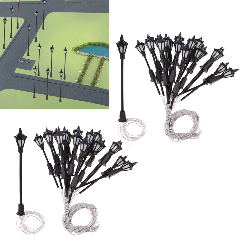 40x Model Miniature Street Lights HO OO Scale LEDs Garden Lights 1:100