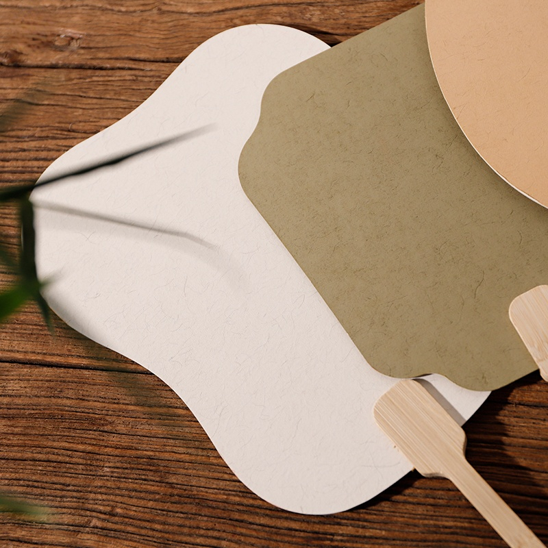 Groep Fan Dikke Rijst Papier Blanco Hand Fan Hand Schilderen Diy Ventilateur Abanicos Para Boda Hanfu Prestaties Props Draagbare