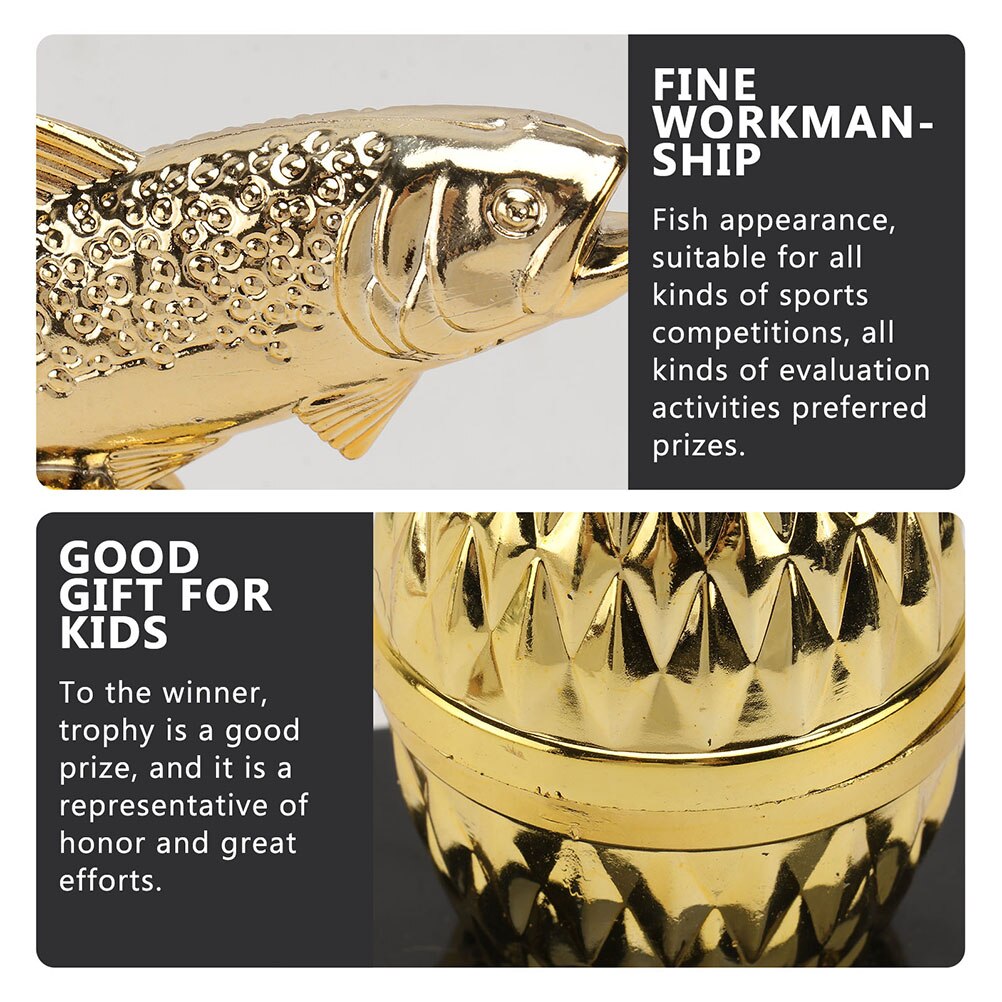 2pcs Party Trophy Chic Award Trophy Plastic Fish Reward Trophy for Competitions