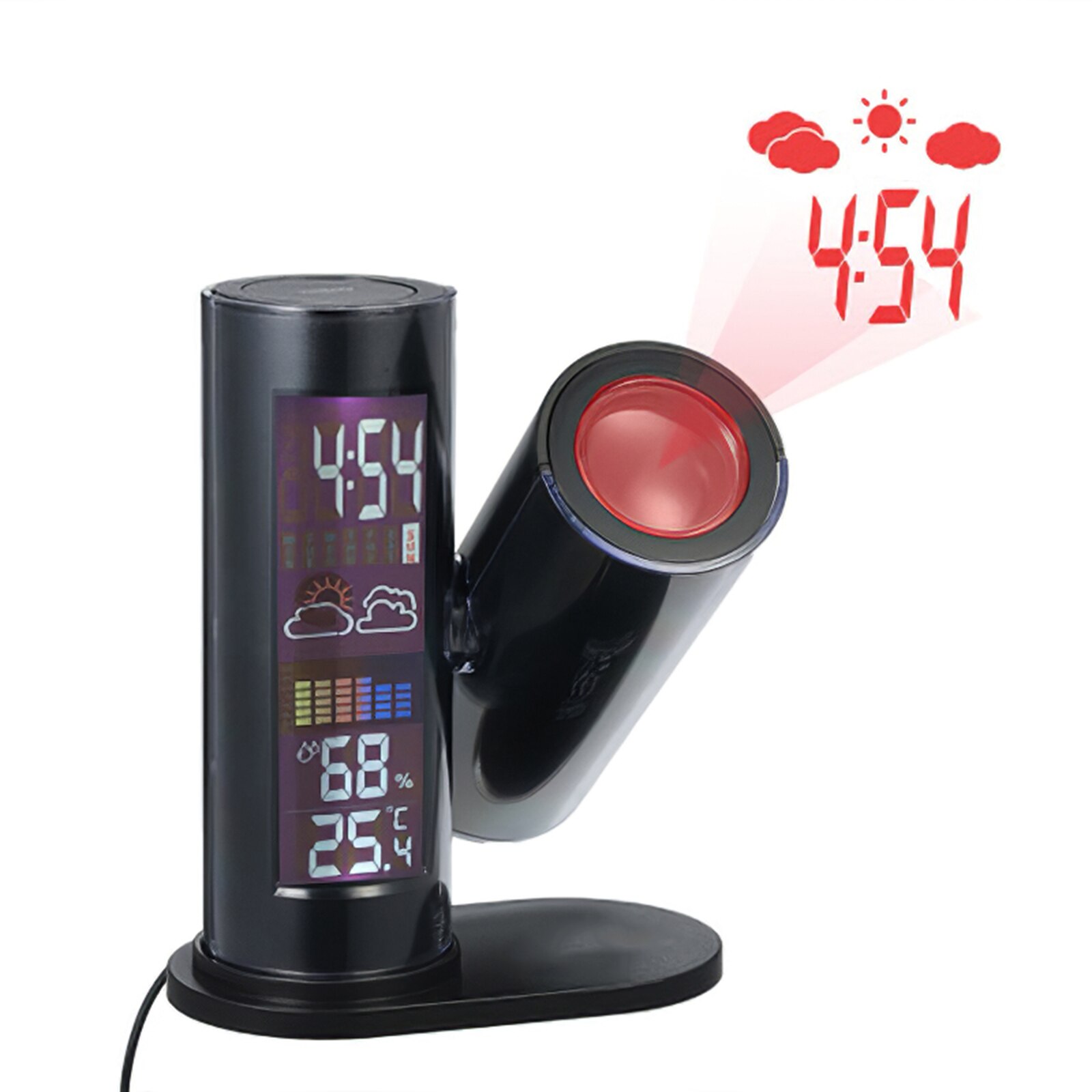 Adjustable Projection Clock Intelligent Weather Temperature Humidity Clock For Bedroom Office Multifunctional Electronic Clock