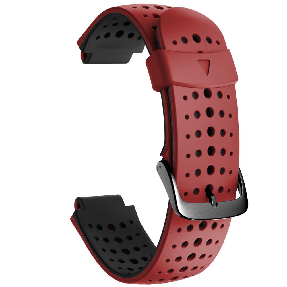 Bracelet de poignet Sport en Silicone, pour Garmin Forerunner 235 220 230 620 735XT, accessoires: Red black
