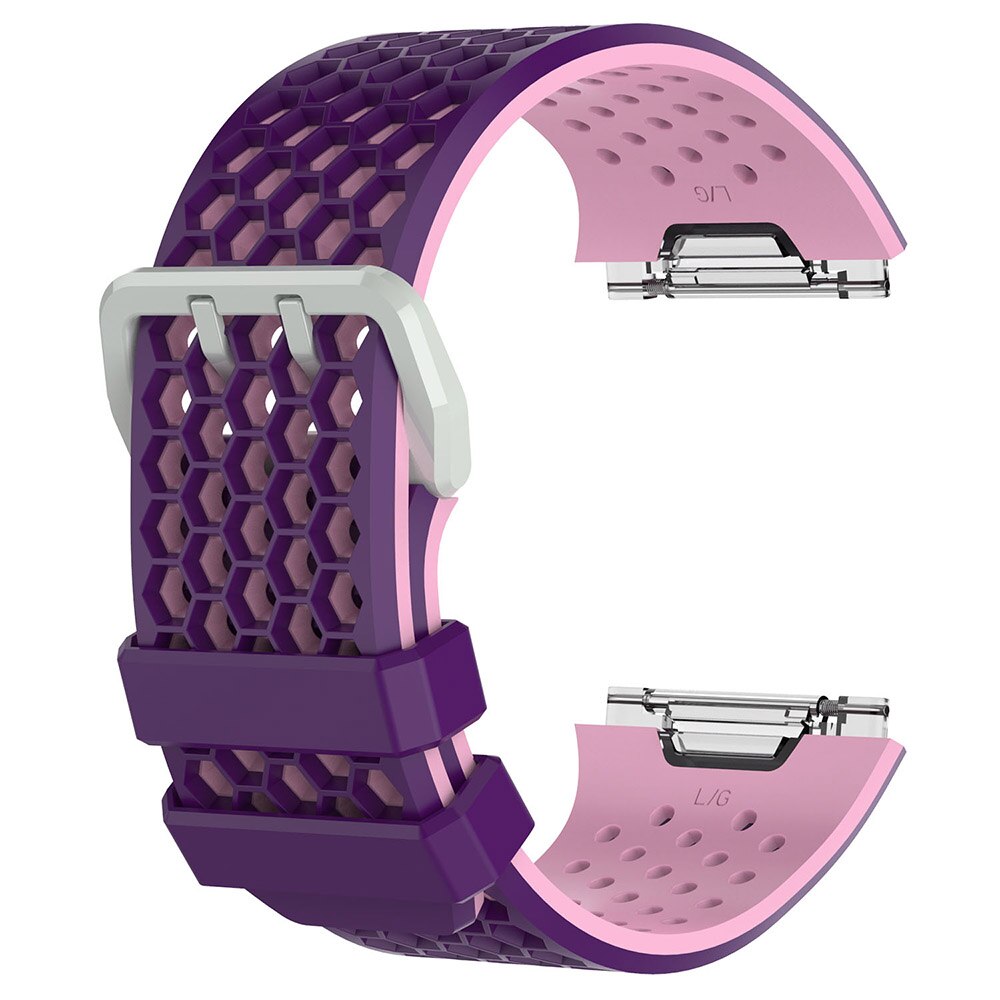 Bracelet de montre tschick pour fitbit ionic, bracelet de sport en silicone, bracelet de remplacement pour fitbit ionic: Rose violet / Grand