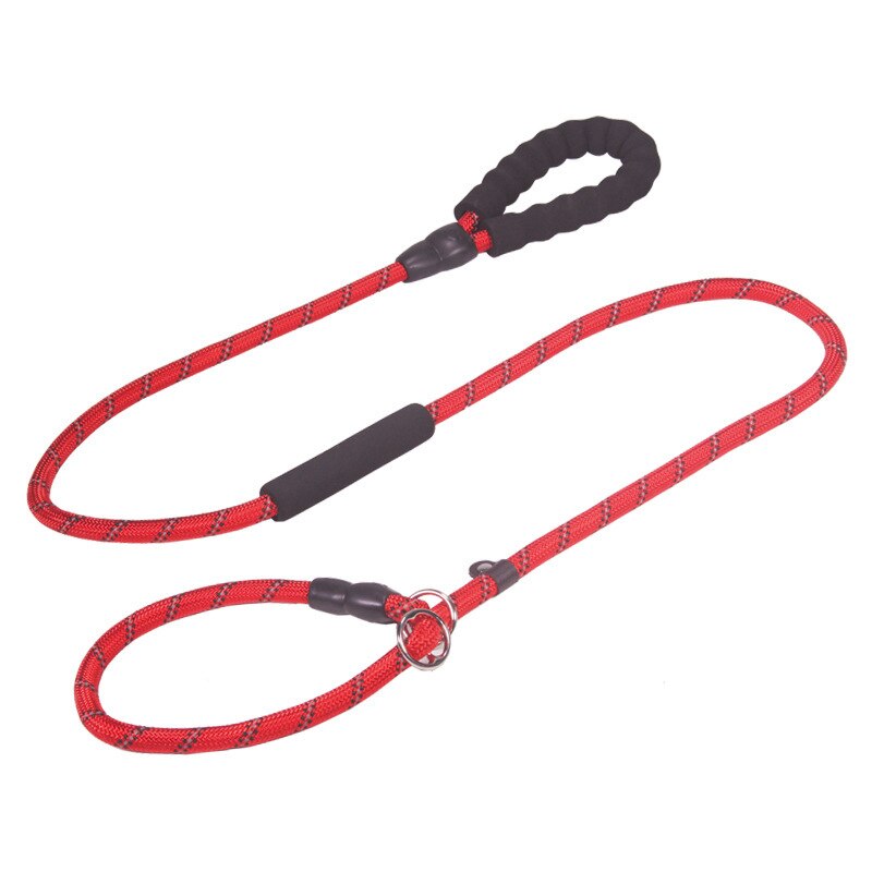 Reflecterende P Keten Hondenriem Slip Halsband Pet Wandelen Leads Nylon Lange Hond Touw Zachte Dubbele Handvat Voor Medium Grote honden Benodigdheden: Red / 13mmX180cm