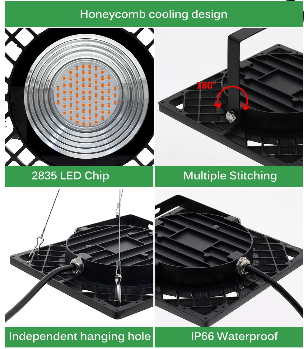 500W COB led grow light Full spectrum grow led 400-830NM Honeycomb cooling 4500lm for indoor grow tent seeding plant grow