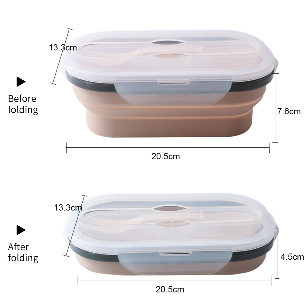 Siliconen Vouwen Lunchbox Draagbare Inklapbare Bento Duurzaam Salade Voedsel Container Kom Servies Keuken Accessoires