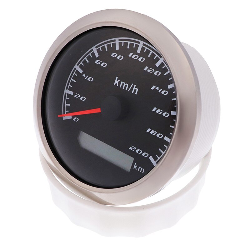 200 Km/h Car Speedometer Gauge 85MM Pulse Signal Speed Gauge With Red Backlight Without GPS Antenna For Boat Marine Motorcycle