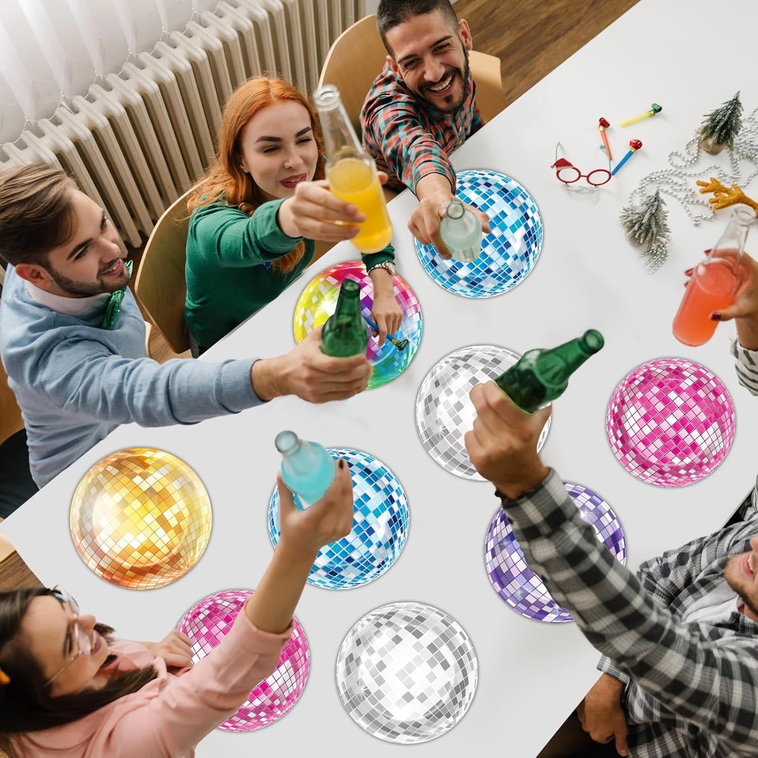 10 stuks kleurrijke disco thema wegwerp servies disco papieren borden bruiloft gelukkige verjaardag feestartikelen