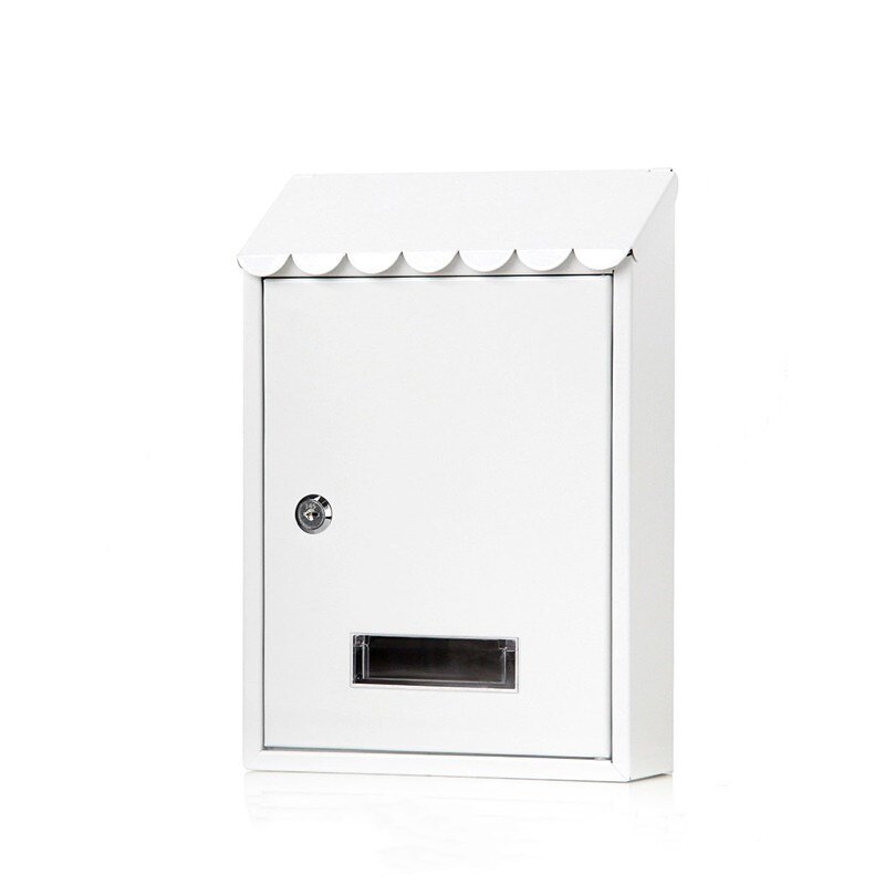 12 Inch Mental Coded Lock Vintage Letterbox Wall Hanging Mounted Locking Mailbox Post Box with Keys Newspaper Box: key lock 2