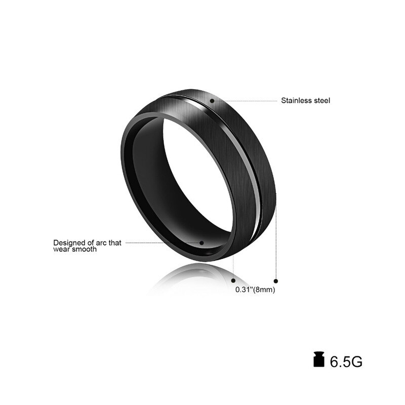 Nueva , anillo negro de Punk Rock, anillo de acero inoxidable para hombre moderno, joyería de boda