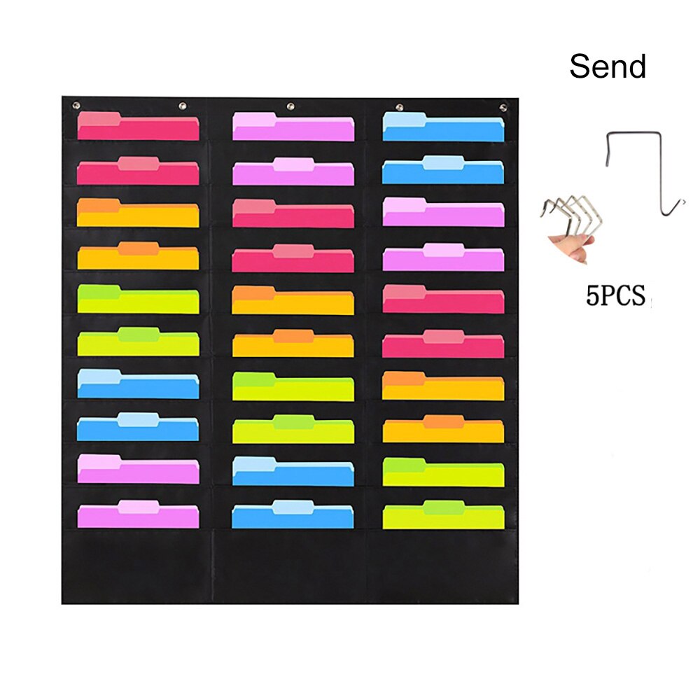 30 Pockets Document Hanging Storage Bag Oxford Cloth Storage Pocket Chart Hanging File Folding Holder Cascading Fabric Organizer