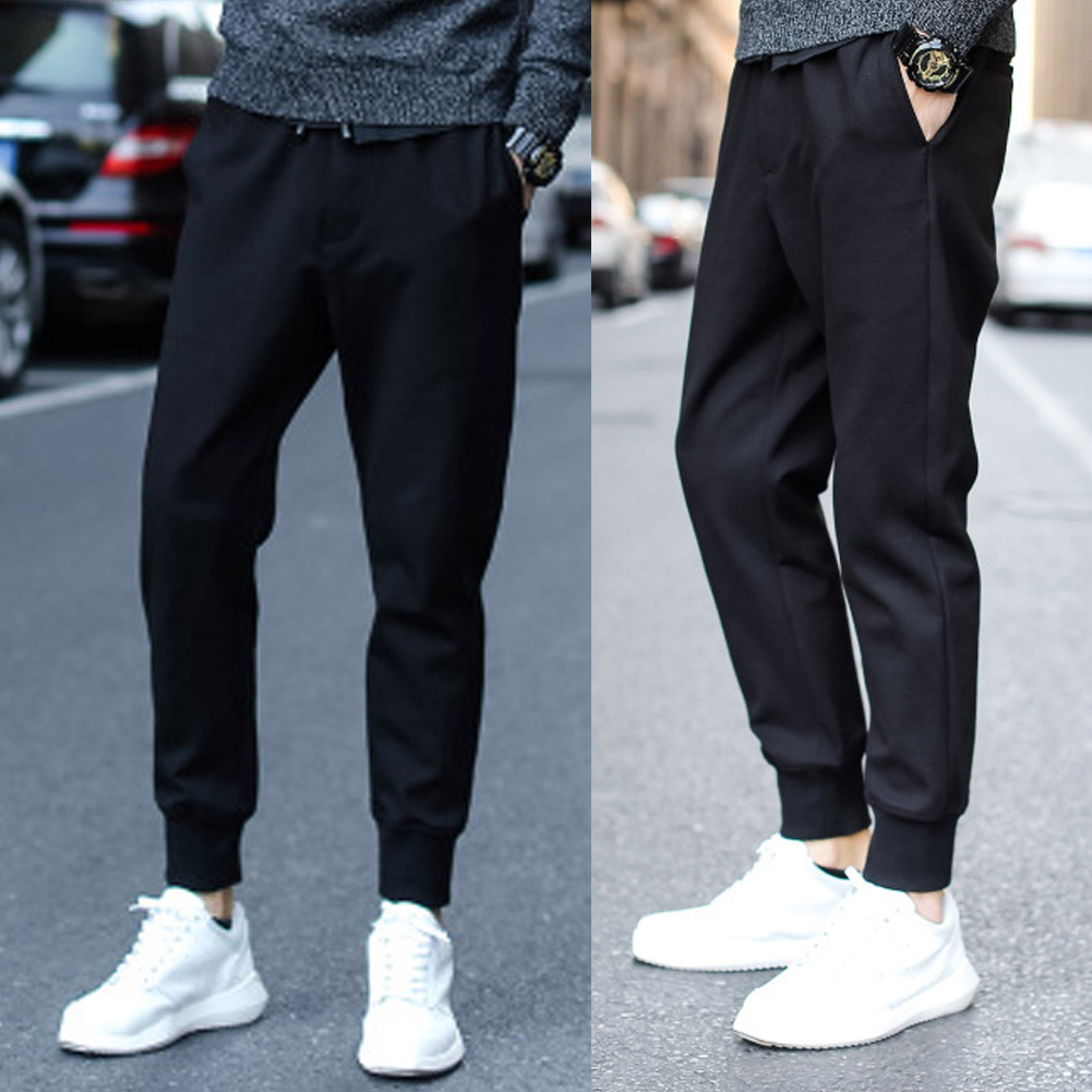 Pantalones Casual harén de verano para hombre, pantalones largos sueltos de Fitness, pantalones cómodos con cordones M
