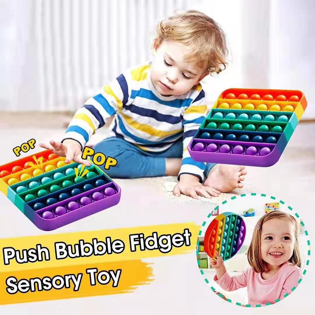 Push Bubble pop it Autism Fidget Toys Special Needs Stress Reliever Helps Relieve Stress and Increase Focus Soft Squeeze Toy