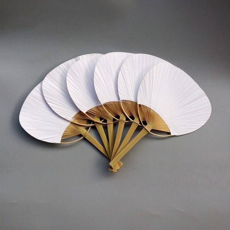 24Pcs/Lot Wedding White Paddle Fan For Wedding Decoration
