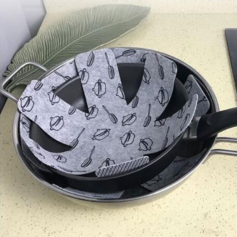 3 Pièces/ensemble antiadhésif Protection De Fond de Casserole D'isolation Thermique Facile À nettoyer Poêle en Feutre De Table Casseroles et poêles Séparateur Napperon