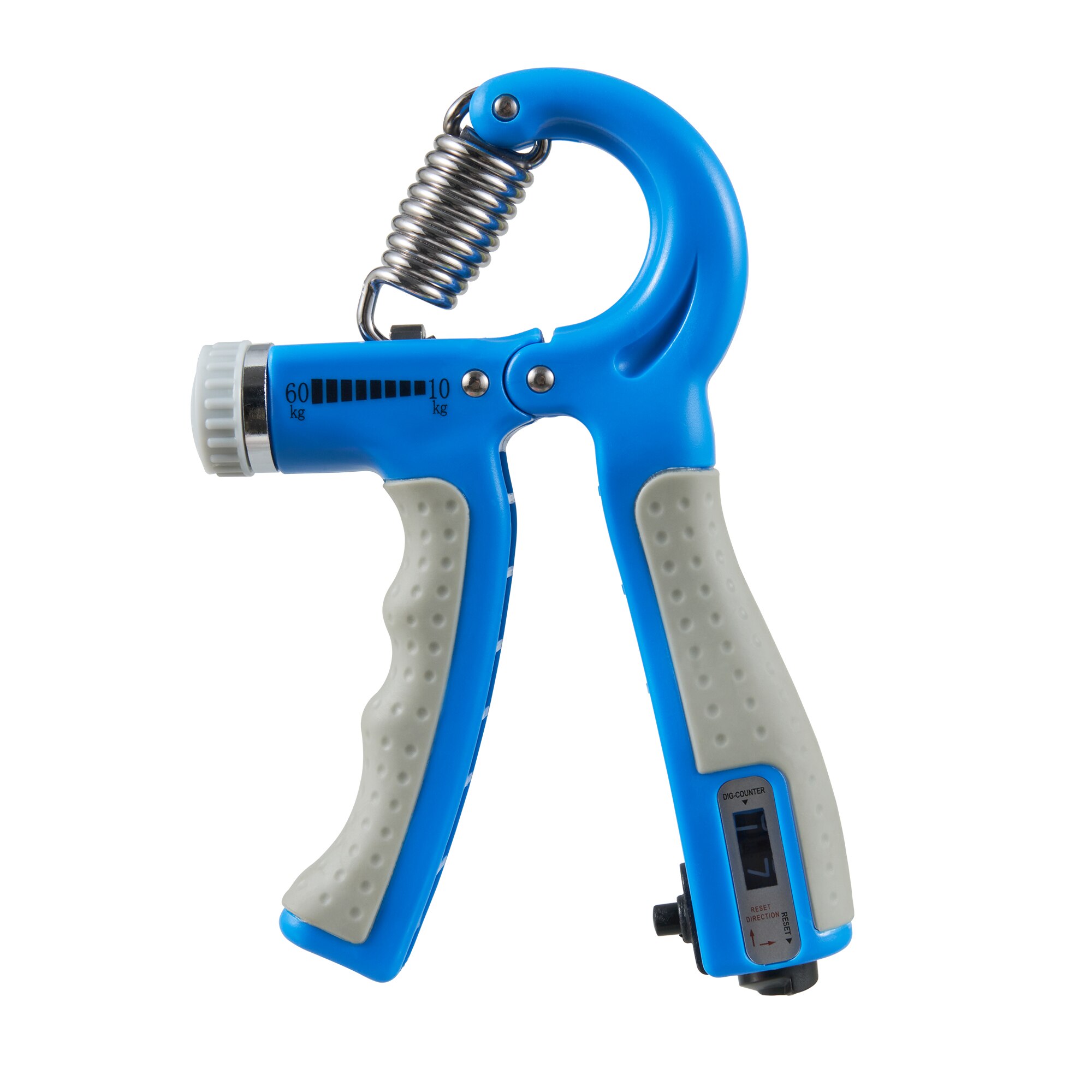 R-Shape Adjustable Hand Grip Sports Strength Countable Exercise Strengthener Gripper Spring Finger Pinch Carpal Expander: Count blue