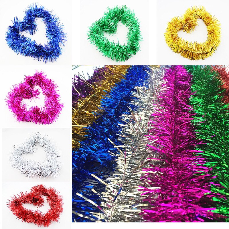 2m 3m julgirlang dekoration för hem fest vägg dörr dekor julgran prydnader glitter remsor festtillbehör