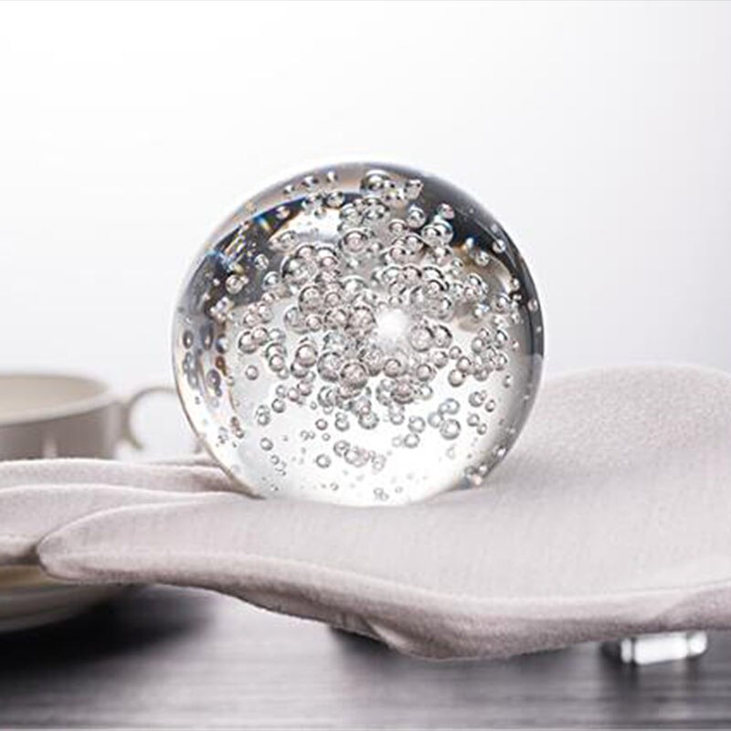 Klar boble glas kugle feng shui magisk krystal sfære soveværelse desktop hjem dekoration ornamenter figuras de cristal decorativas: 50mm med base
