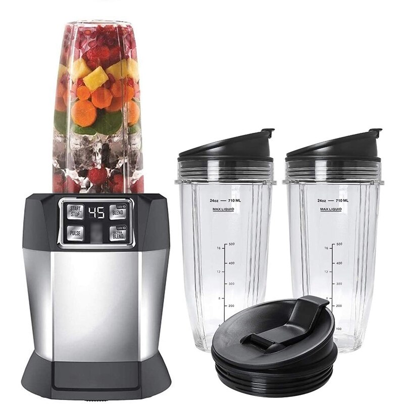 2- pack vervangende 24oz- kops beker met tuitdeksel voor nutri ninja auto iq-serie blenders met  bl450/bl454/bl456/bl480/bl481