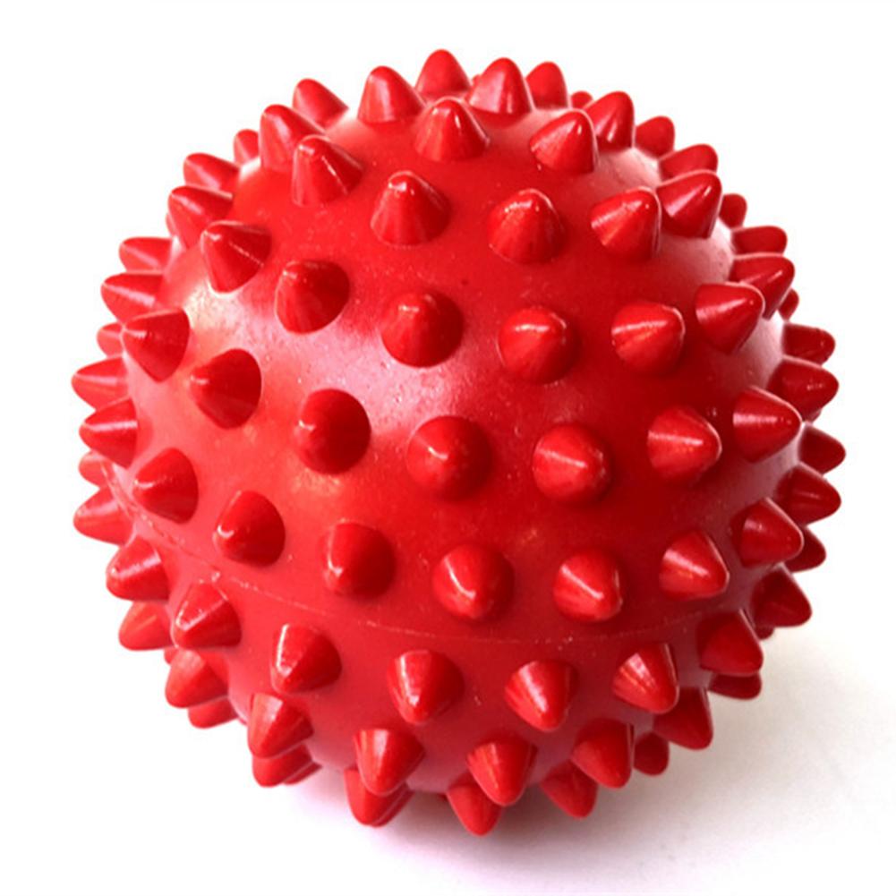 Fitness pvc hånd massage bold pvc såler pindsvin sensorisk træning greb bolden bærbar fysioterapi bold 6.5cm gratis skib: Rød