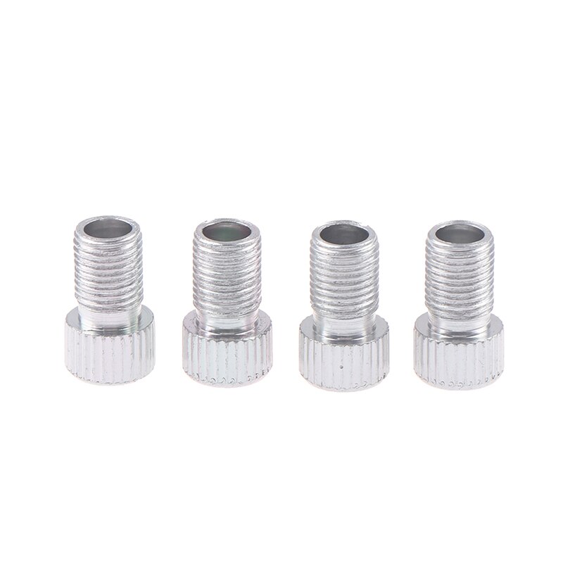 4PCS Aluminum Alloy Bike Valve Adapter Caps Bicycle Air Nozzle Road Adapters Road Racing Bike Inner Tube Tools: 4PCS SILVER