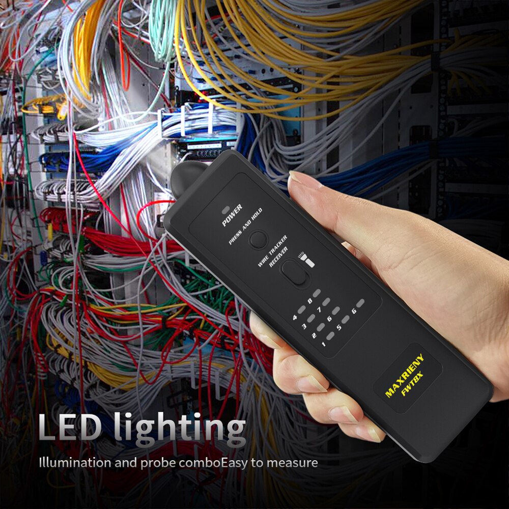 MAXRIENY Digital Signal Dual Mode Network Wire Line Finder Analyzer Detector Collation RJ45 RJ11 Accurate Ethernet Lan Tracer