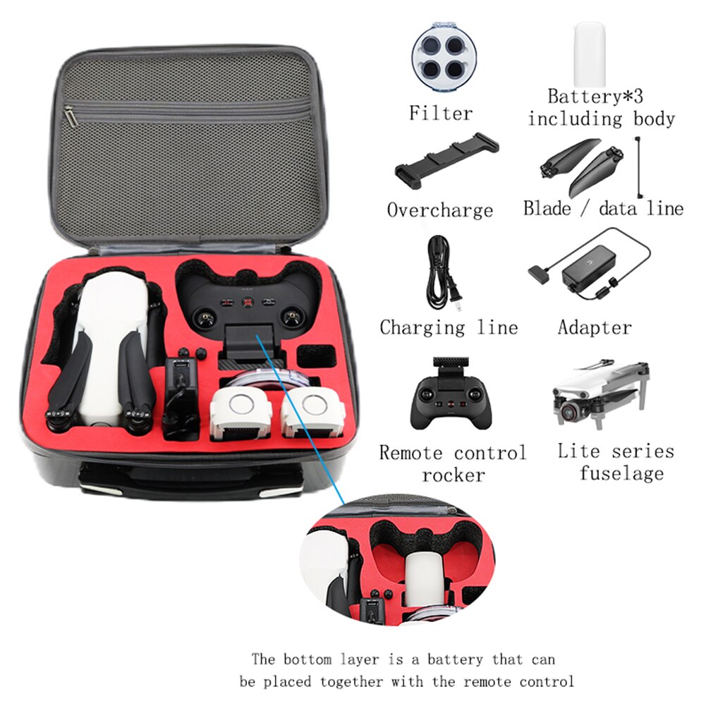 Waterproof Carrying Case Mini Drone Remote Control Tote for Autel EVO lite/lite+ Battery Drone Storage Handbag