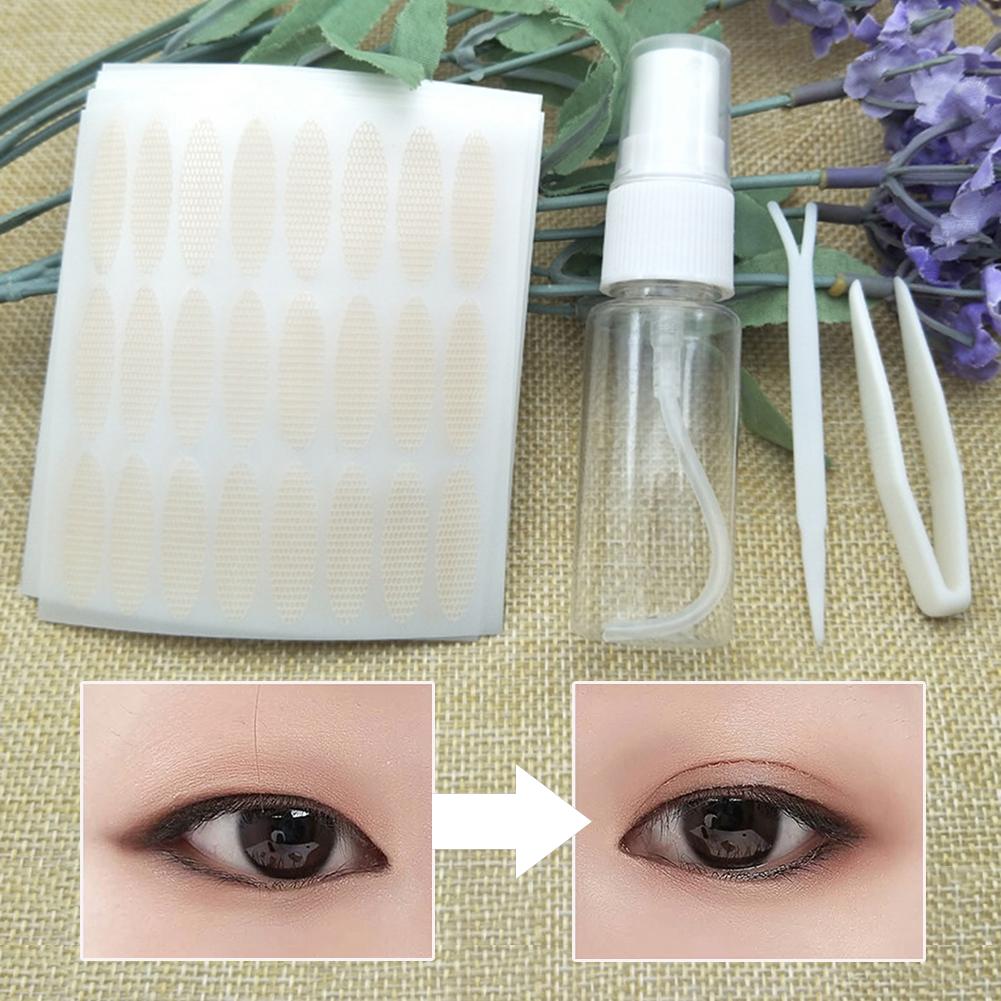 5 Vellen Onzichtbare Dubbele Ooglid Tape Sticker Met Pincet Spray Fles Zelfklevende Natuurlijke Ogen Tape Makeup Tools