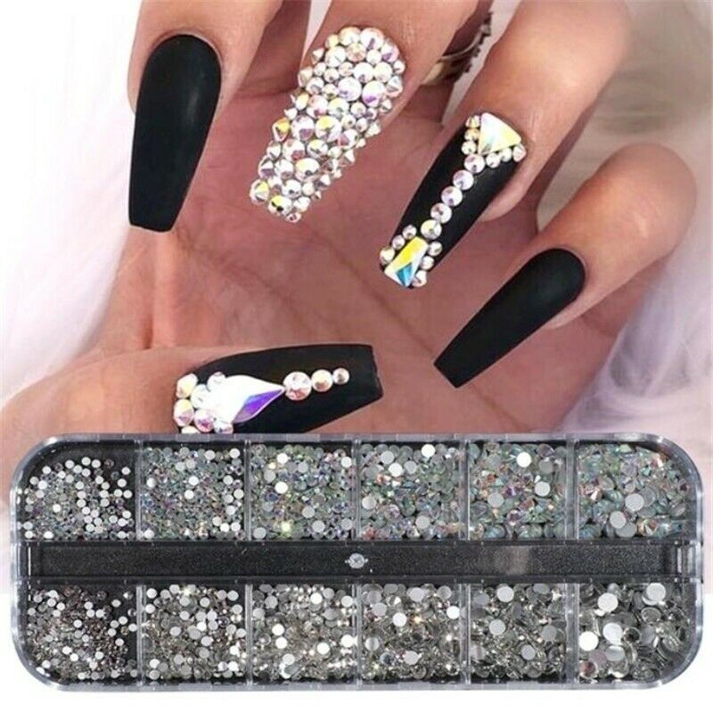 3D ongle cristal strass paillettes métal diamant Sequin Technique manucure ongle Art déco Nail Art bijoux: 17