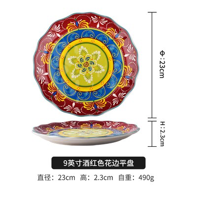 Vaisselle en porcelaine artisanat Western nourriture assiette de table, ménagère céramique assiette mignonne bleu et blanc, Dim Sum Breakfa: 5