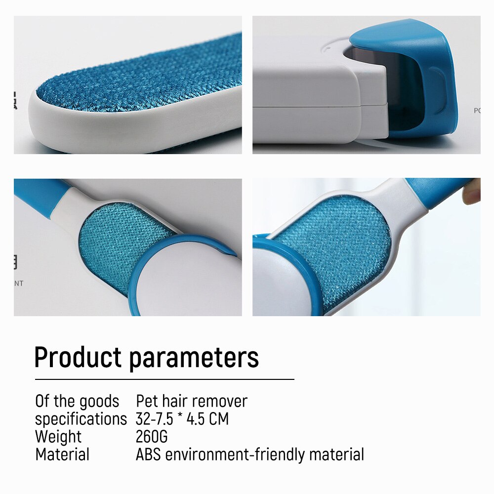 3pcs/set Magic Clean Brush Reusable Self-Cleaning Pet Hair Brush Set Double Lint Remover Fur Scrub Clothes Bag Dust Brusher