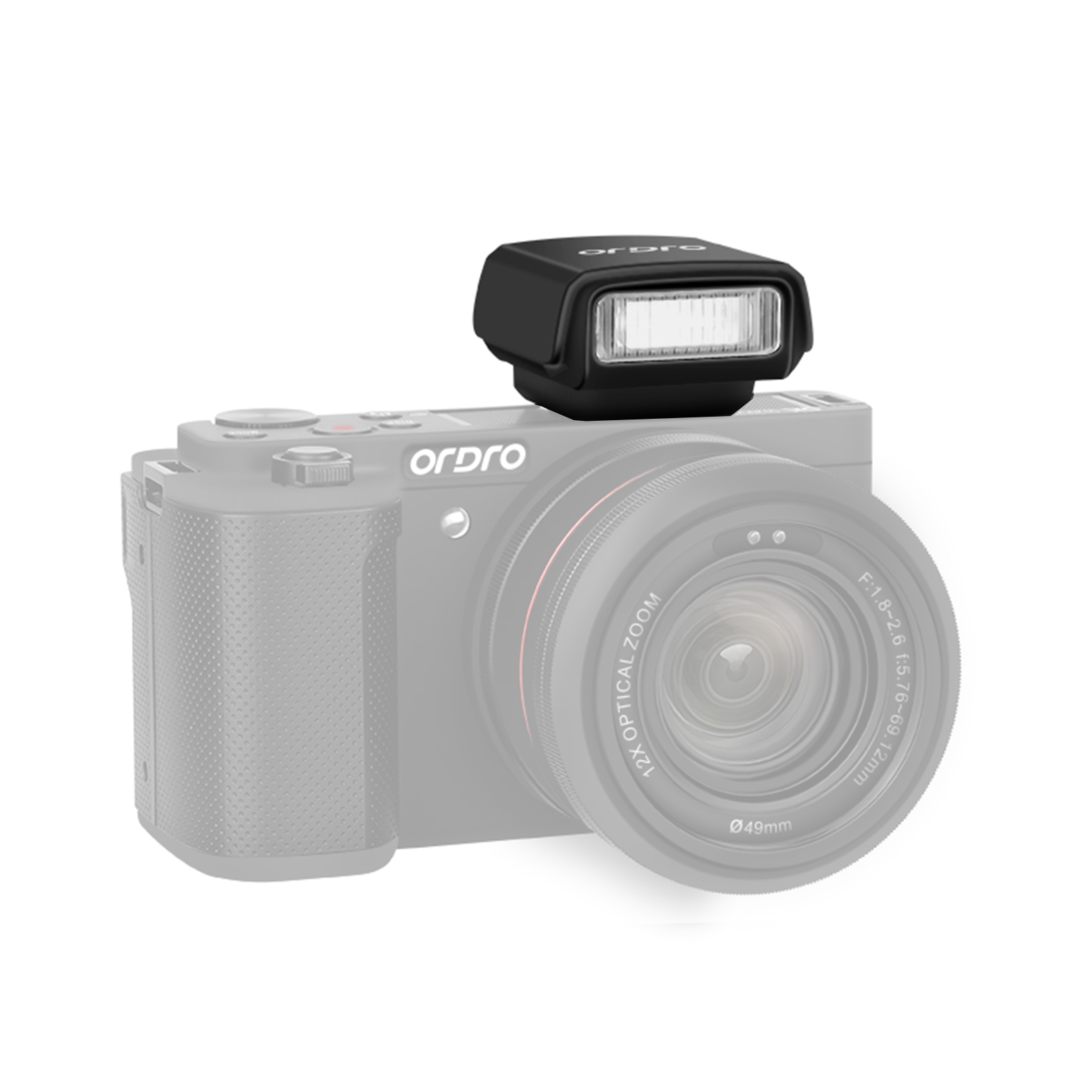 Mini-Kamera-Blitzlicht GN8 6500K Kamera Speedlite 3-stufige Helligkeit Manueller/automatischer Blitz für Fujifilm Olympus Canon Nikon