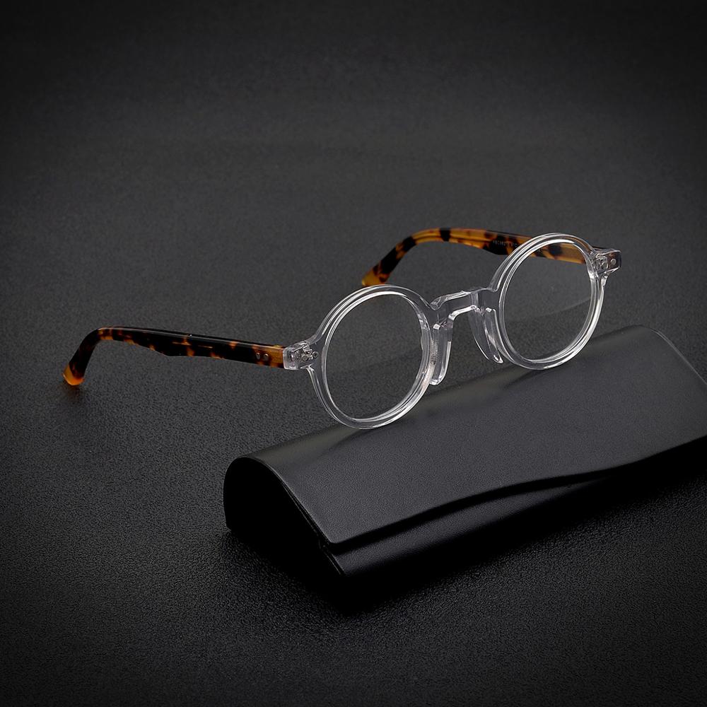 Gafas redondas de acetato de para hombres y mujeres, montura para gafas Ópticas Clásicas, graduadas, hechas a mano, Retro