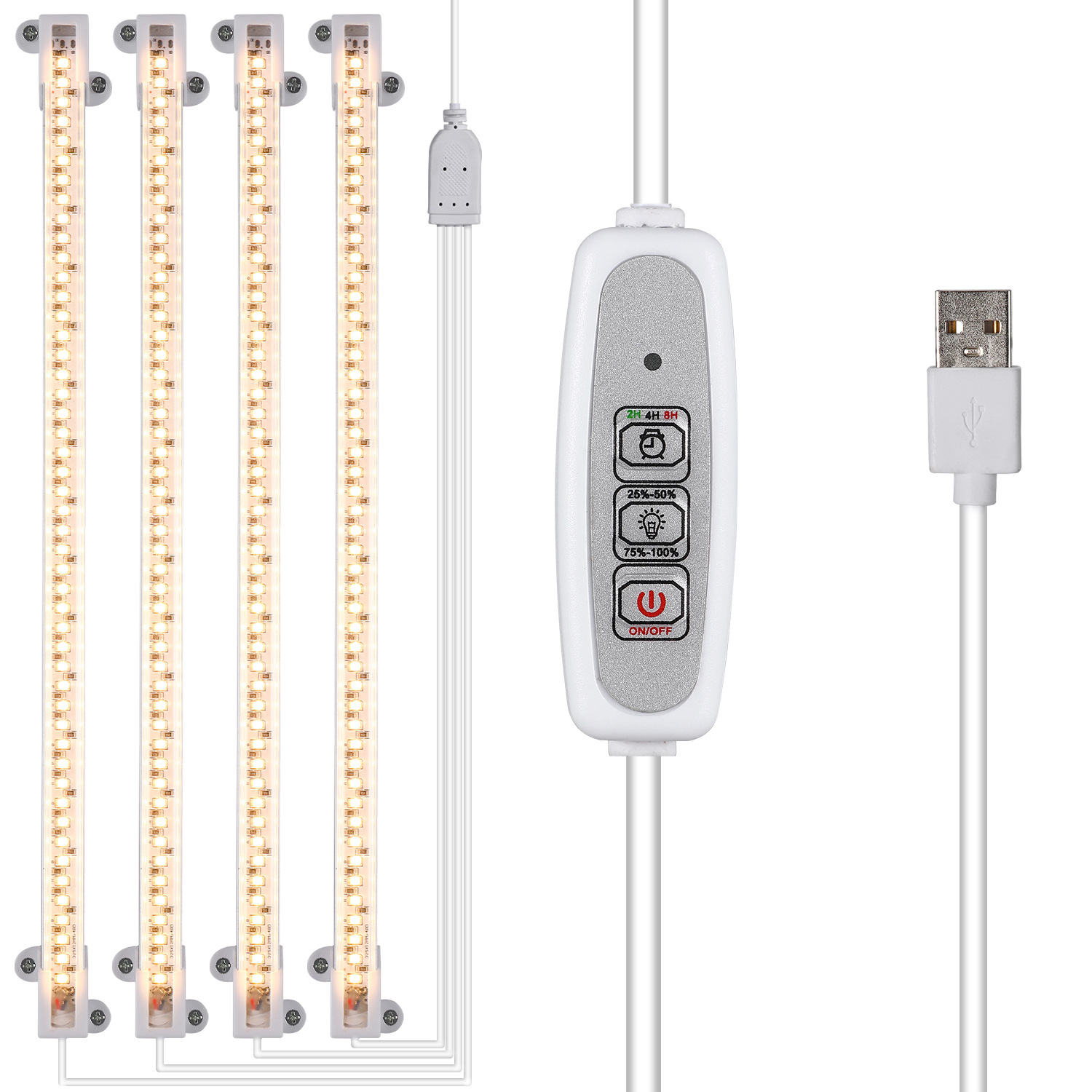 Indoor Groeien Licht Phyto Lamp Voor Planten Volledige Spectrum Phytolamp Led Bar Lamp Voor Planten Hoge Lichtopbrengst Led Grow licht: Four warm white / EU