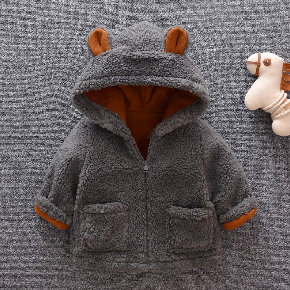 baby boys warm coats winter Toddle baby casual cotton thick velvet jackets for bebe boys infant clothing boy's outwear: gray / 12M