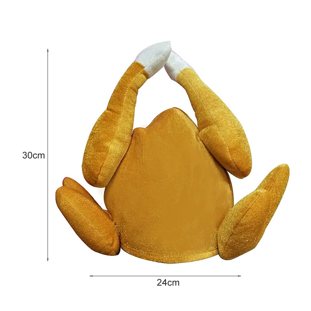 Party Hat Roasted Turkey Hat Plush Adults Hat Thanksgiving Day Entertaining Christmas Party Quirky Costume Caps Christmas