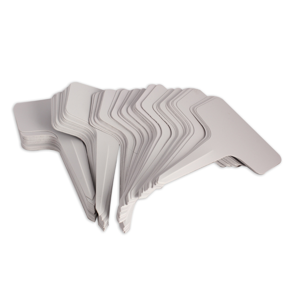 100 Stück Pflanzenetiketten 10x6cm - Grau-weiße Garten Markierungen
