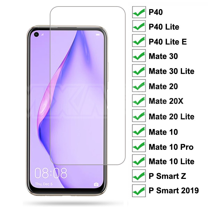 9D Gehard Glas Voor Huawei P40 Lite E P Smart Z Screen Protector Beschermende Glas Voor Huawei Mate 30 20 10 Lite 20X Film
