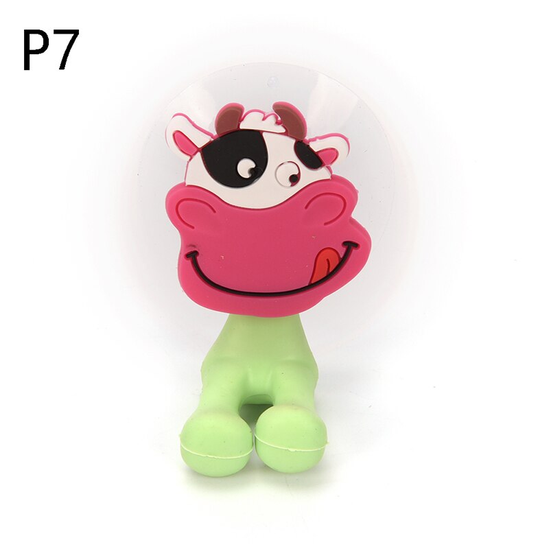 24 colors Wall Suction Holder Tool Animal Cute Cartoon Suction Cup Toothbrush Holder Bathroom Accessories Set: P7