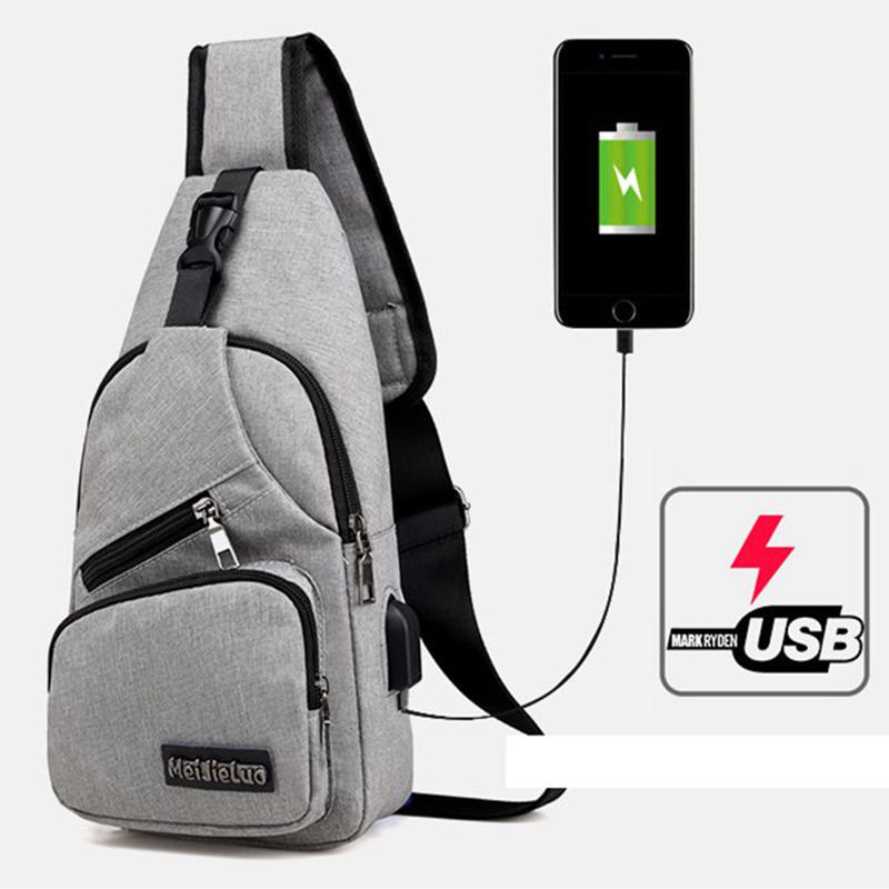 Schulter tasche USB Ladung Sport männlichen Oxford Crossbody lässig Bote paket Kopfhörer See Multifunktions