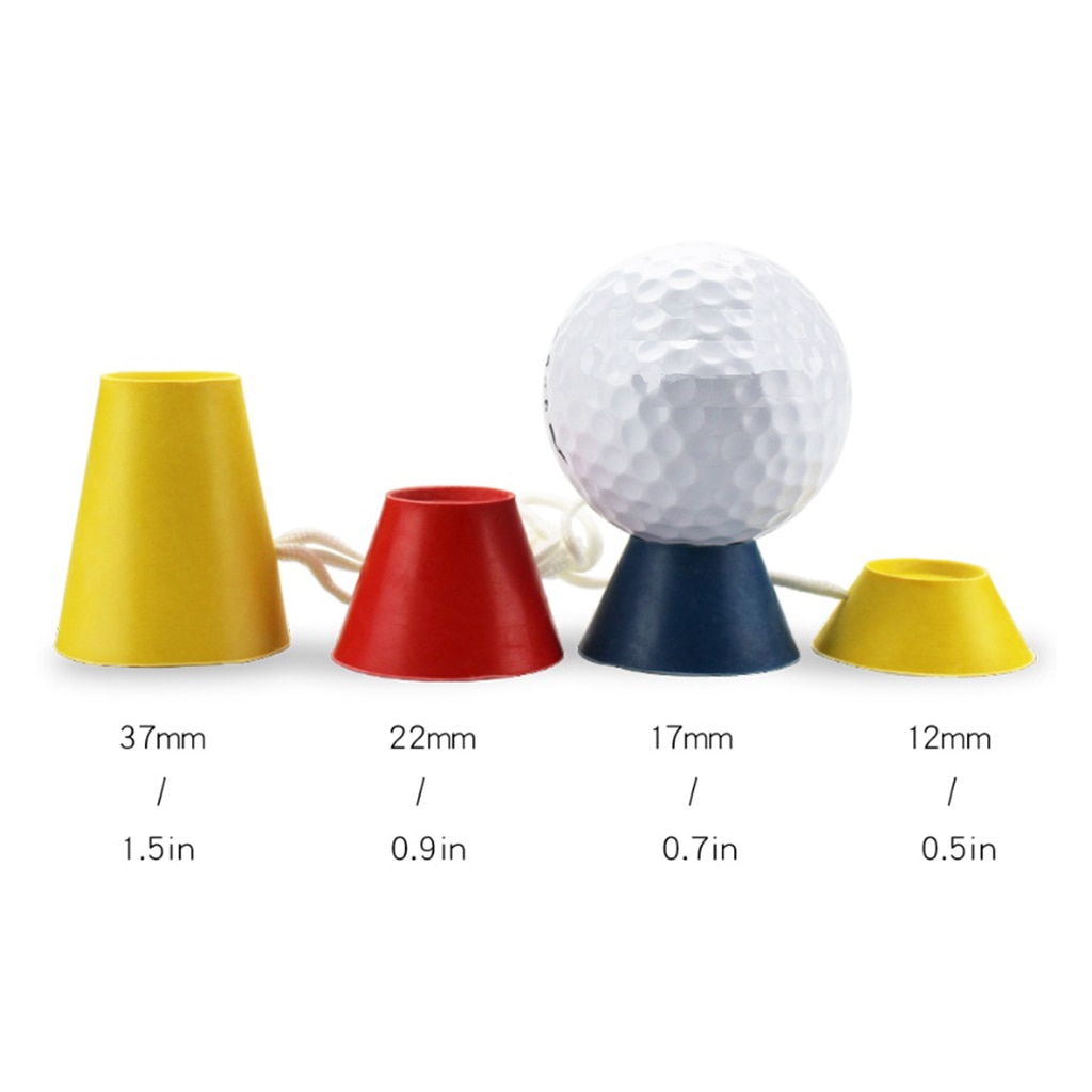 4 In 1 Verschillende Hoogtes Golf Tees Winter Rubber Tee Met Touw Golfbal Houder Golf Training Accessoires