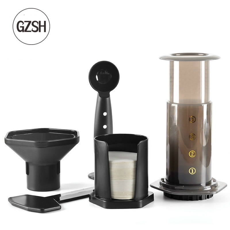 Coffee Maker 400ml Pressure Portable Plastic Hand Held Mini Black Hand Pressed Espresso Machine Handpress Coffee Machine