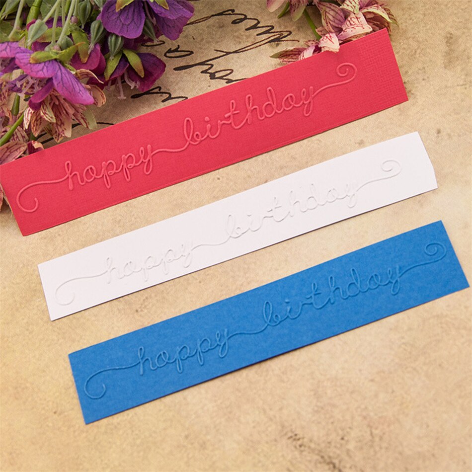 Eastshape Gelukkige Verjaardag Patroon Plastic Embossing Map Voor Scrapbook Diy Album Card Tool Plastic Template Mappen