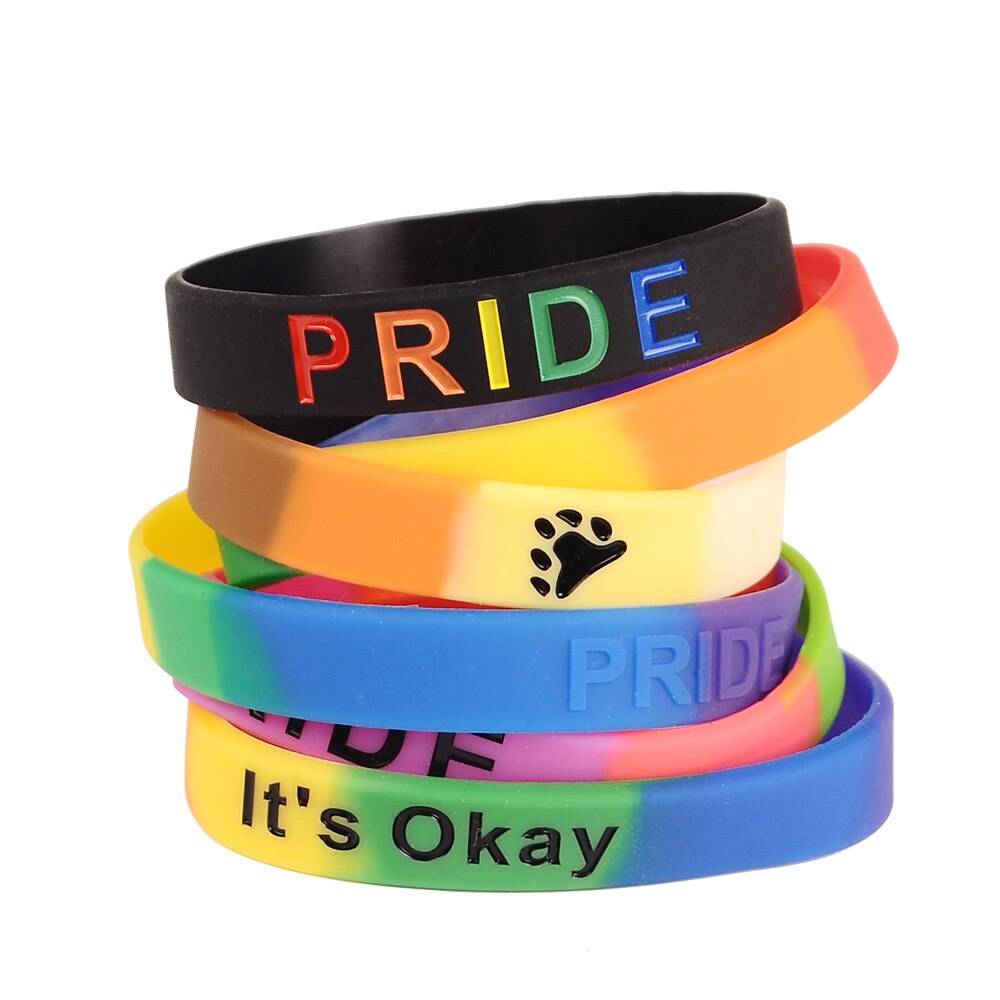 Bear Pride Colour Siliconen Armband Mode LGBT Sieraden Vrouwen Mannen Bear Claw Patroon Siliocne Polsband Rubber Bangle Bijoux