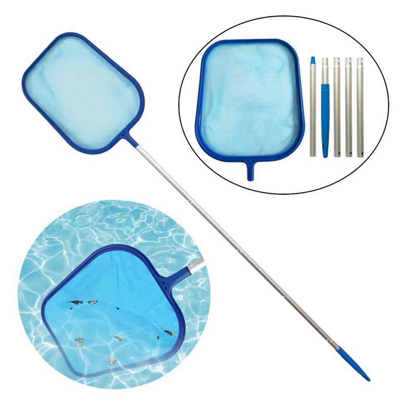 6-Piece Swimming Pool Skimmer Net Telescopic Pole Leaf Skimmer Net Swimming Pool Cleaner Supplies Home Use: Default Title